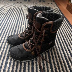Global Win Black and Brown Lace-Up Winter Boots